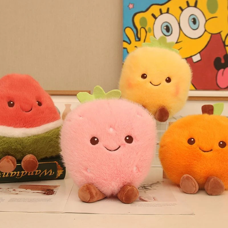 Soft Fruit Plush Toy Set | Pineapple, Strawberry & Watermelon, 22 cm
