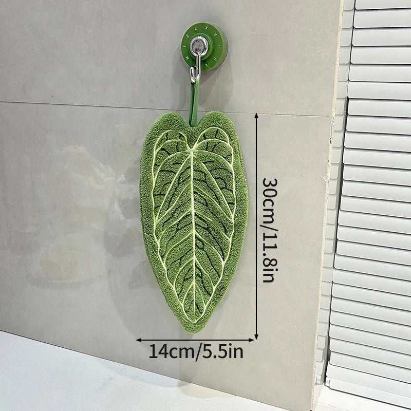Leaf-Shaped Hand Towel – Hanging Kitchen Handkerchief
