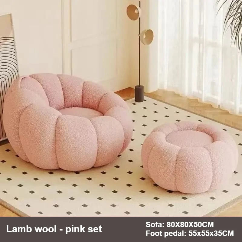 Pumpkin-Inspired Plush Sofa Chair - Six Colors