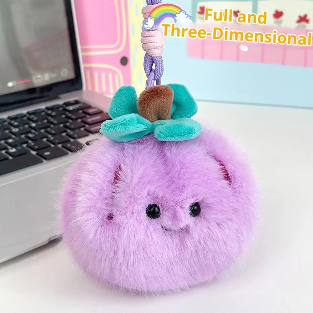 Kawaii Peelable Orange & Citrus Plush Keychain | Cute Simulation Fruit Pendant