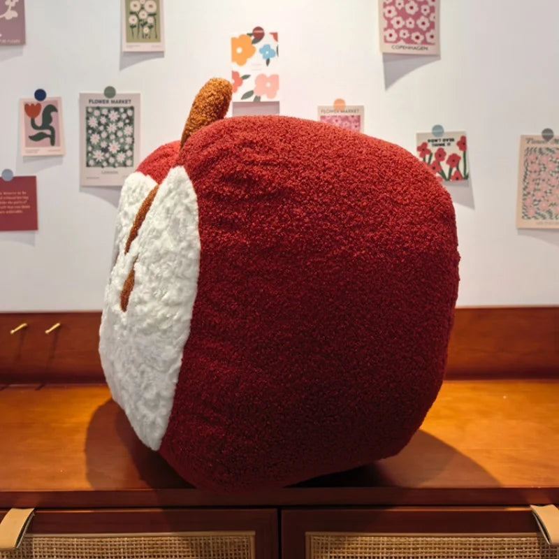 Stuffed Red Apple Plushie – Kawaii Fruit Toy & Room Ornament