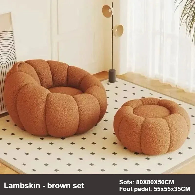Pumpkin-Inspired Plush Sofa Chair - Six Colors