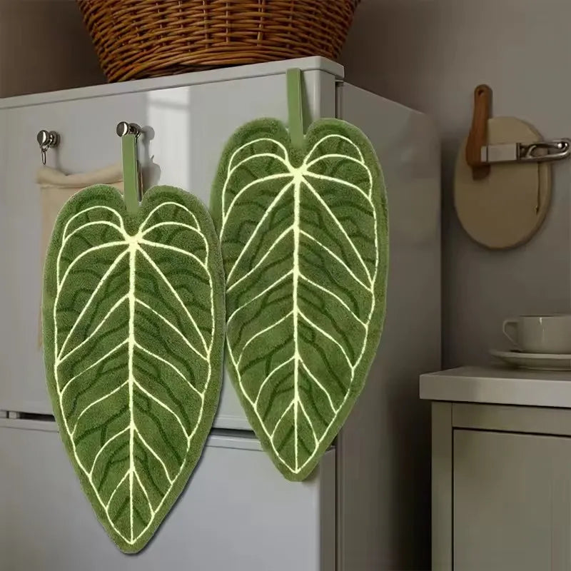 Hot Plant Print Absorbent Hand Towel | Botanical Kitchen Towel