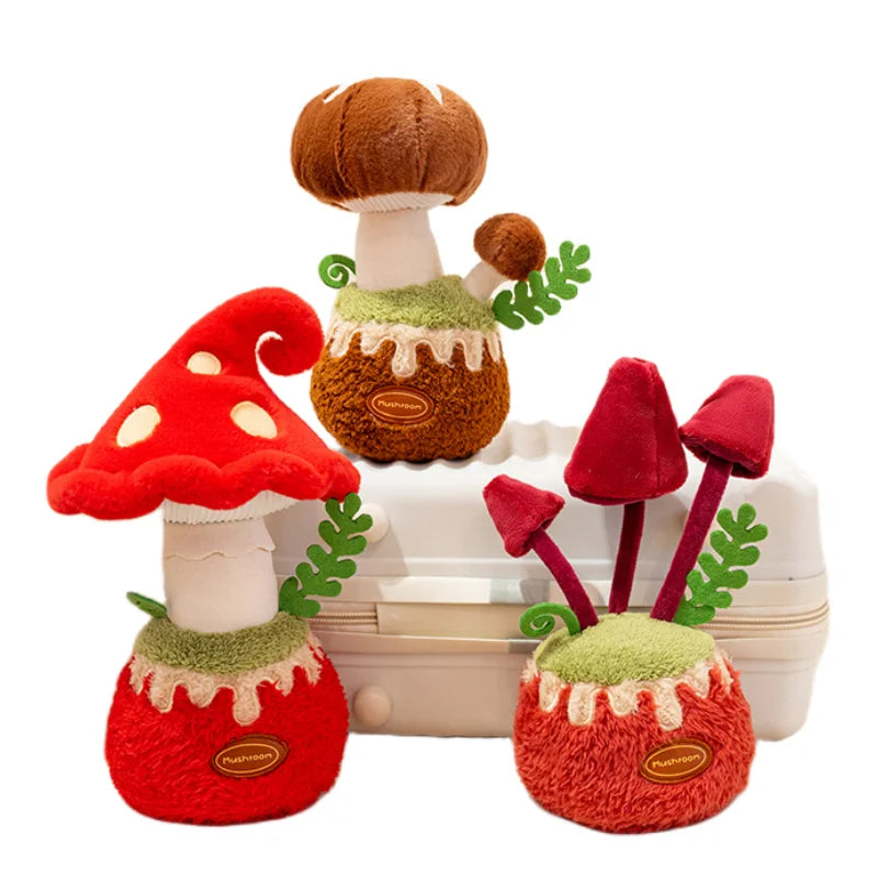 Stuffed Red Mushroom Plush Toy – Kawaii Poisonous Umbrella Mushroom Decor