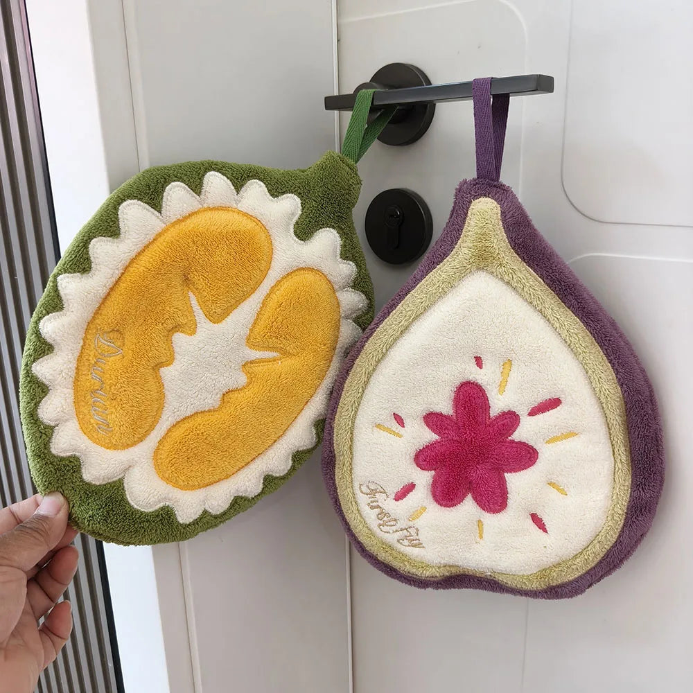 Absorbent Plant & Fruit Hanging Hand Towels | Kitchen & Bathroom Set