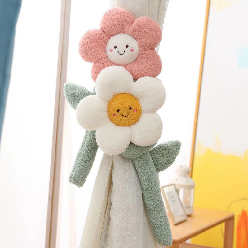 Fake Plant Flower Curtain Tieback Straps | Decorative Botanical Holdbacks