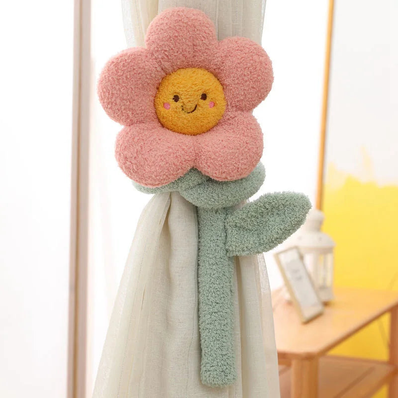 Fake Plant Flower Curtain Tieback Straps | Decorative Botanical Holdbacks