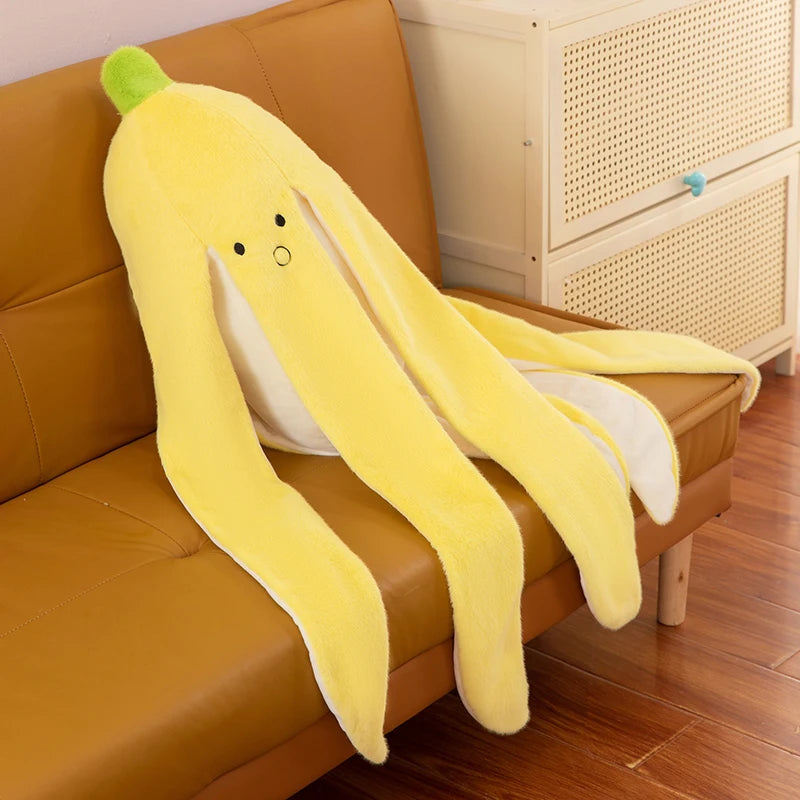 Banana Peel Plush Doll Pillow – Squishy Cute Fruit Stuffed Toy