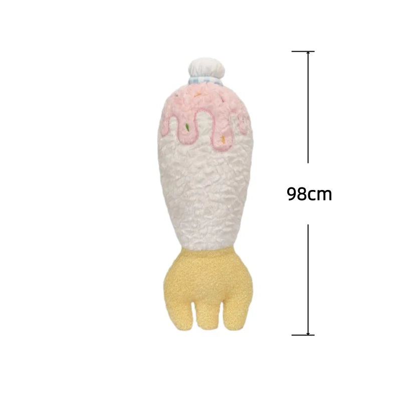 Simulation Cartoon Fork Plush Toys Creative Stuffed Soft Fried Shrimp Pillow Children Comfort Doll Home Decor for Kids Gifts