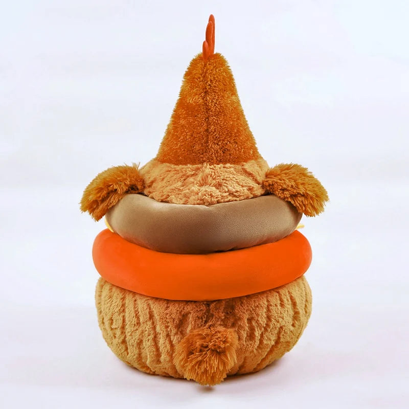 Reversible Hamburger to Chicken Plush Pillow | 2-in-1 Stuffed Toy, 23–45 cm