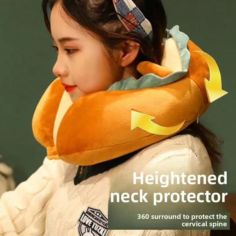 Toast Bread U-Shaped Neck Pillow – Cartoon Cute Car Cervical Pillow