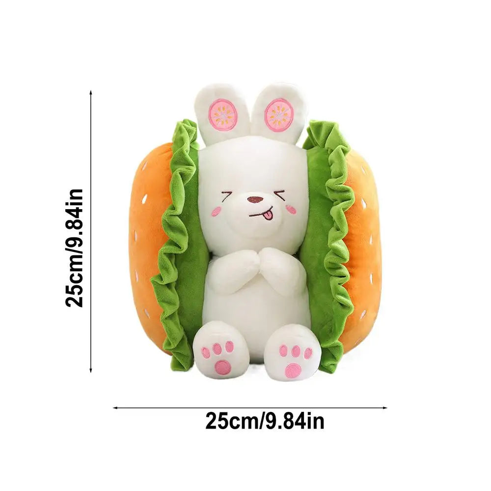 Kawaii Corgi/Lapin en peluche Hamburger, 10-16" | 25-40 cm