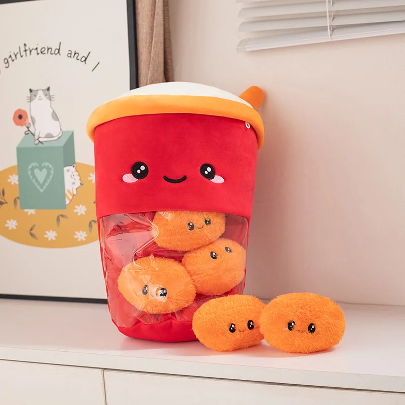 Thé à bulles en peluche avec billes de boba amovibles, 16 pouces | 40 cm