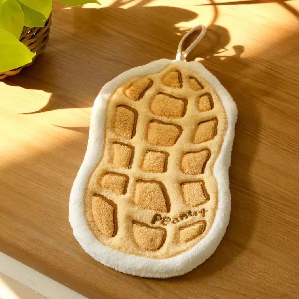 Autumn Harvest Hand Towel – Pumpkin, Peanut & Maple Leaf Designs