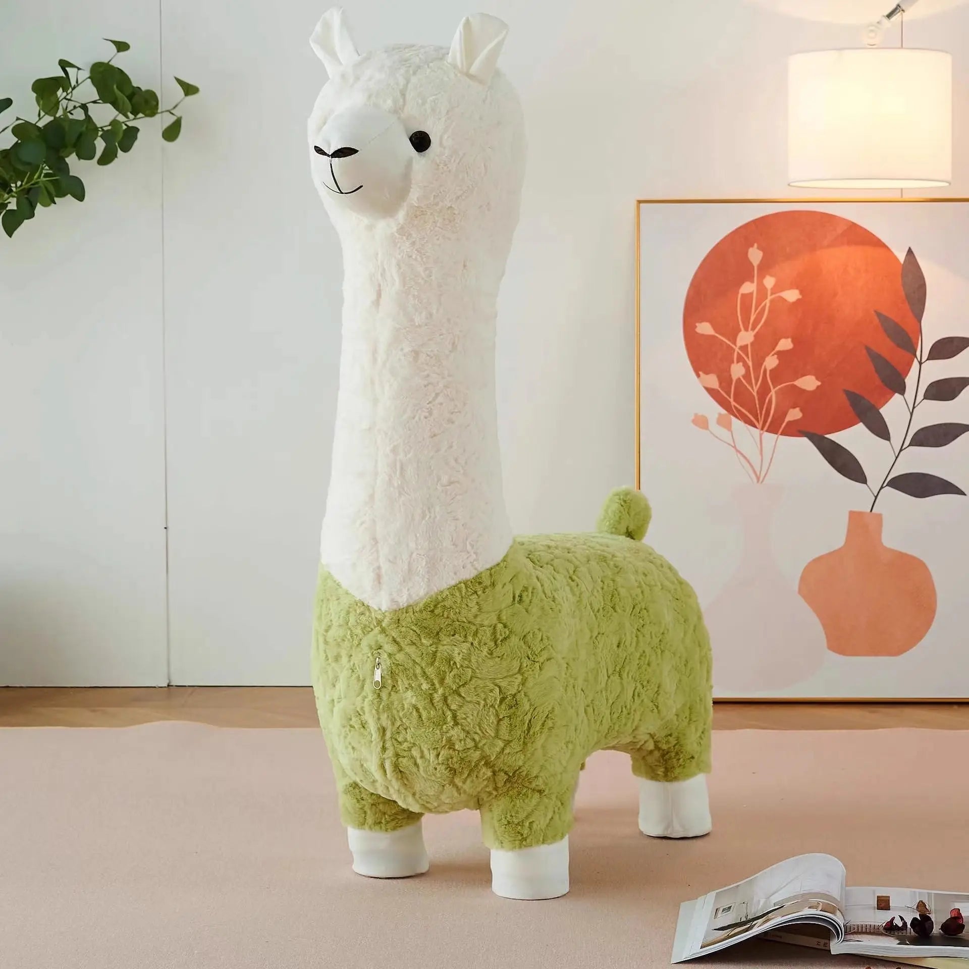 Pouf en peluche d'alpaga confortable, huit couleurs