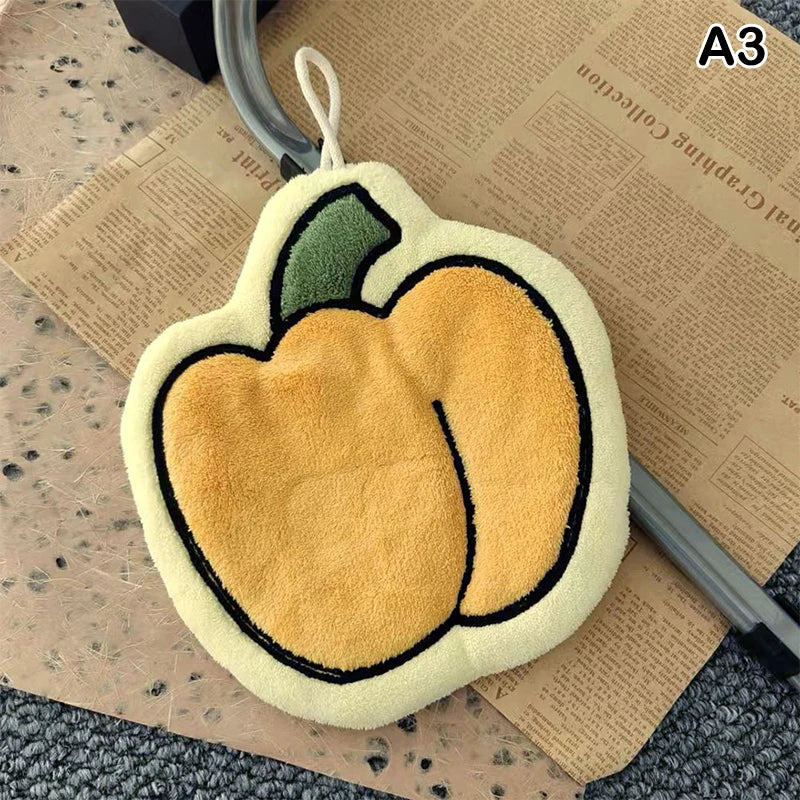 Vegetables Design Hand Towel | Cute Food-Print Absorbent Kitchen Towel
