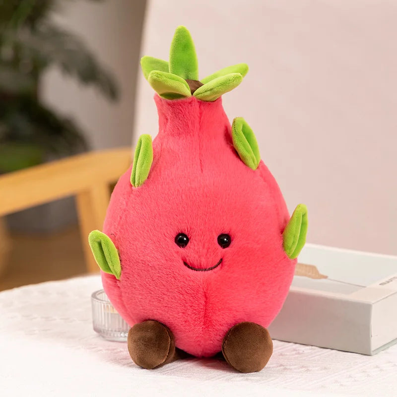 Peluches de frutas de dibujos animados alegres, 4 variedades, 6-10" | 16-25 centímetros