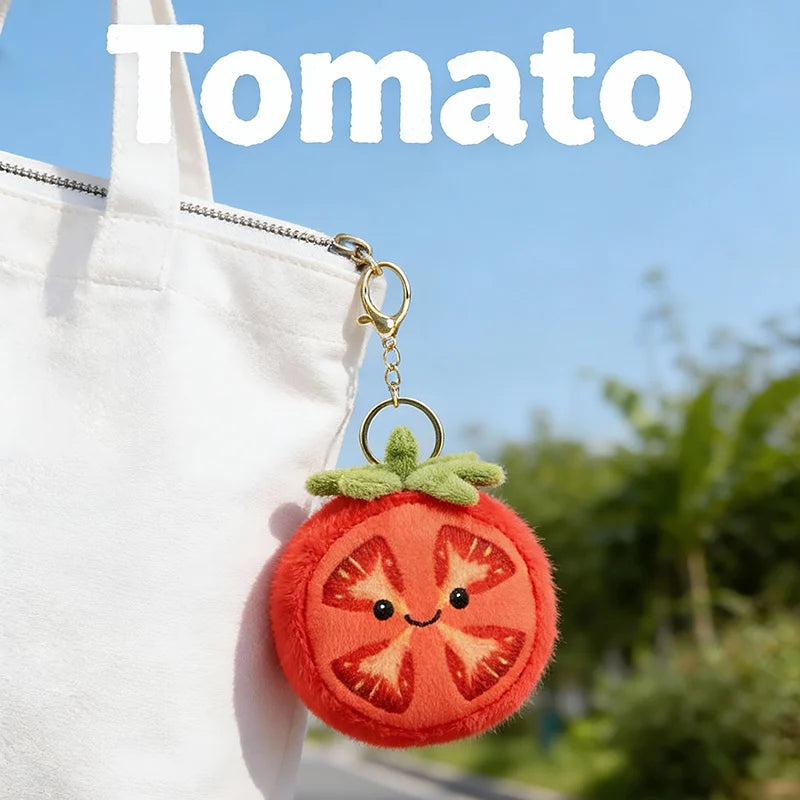 Kawaii Tomato Plush Pendant, 10 cm