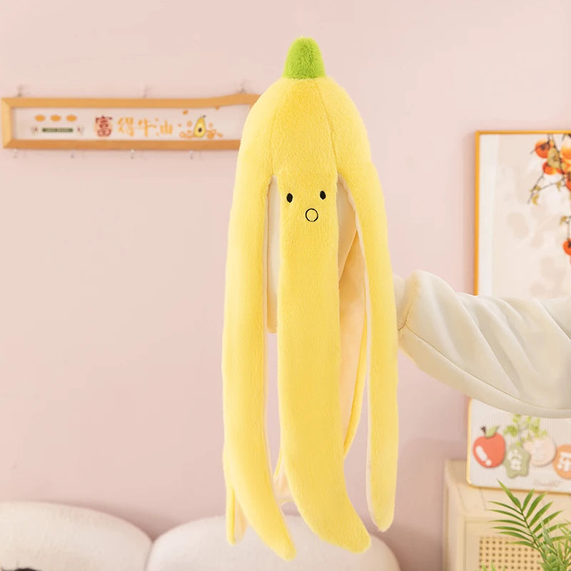 Cute Banana Peel Plush Toy | Funny Slipping Banana Stuffed Animal