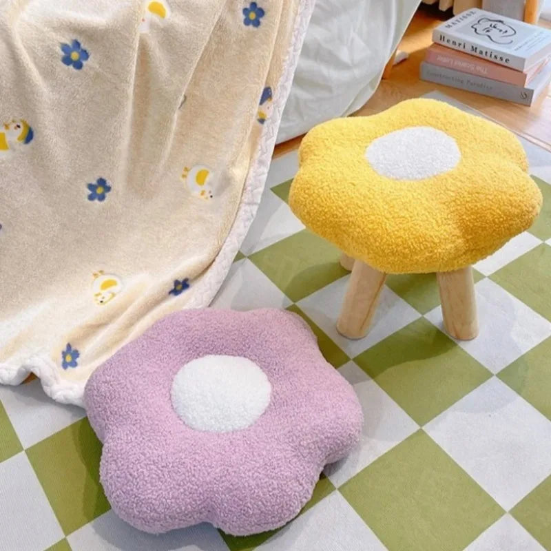 Tabouret en peluche en forme de fleur – Cinq couleurs - Mignon, confortable et fonctionnel