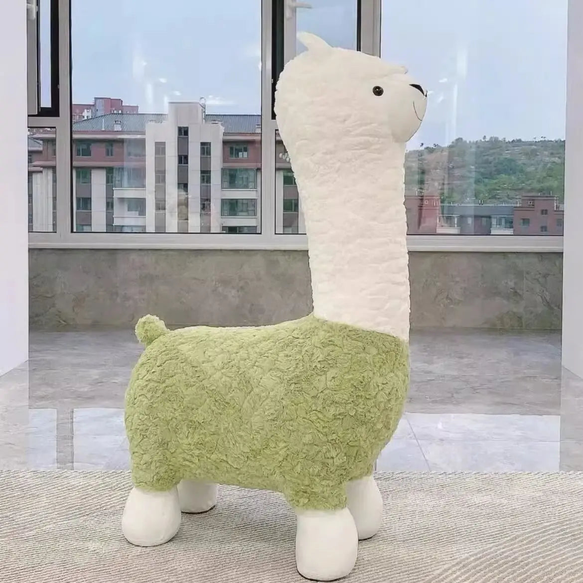 Puff in Peluche Alpaca Accogliente, Otto Colori