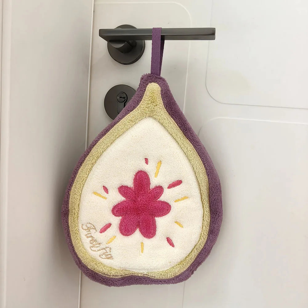 Absorbent Plant & Fruit Hanging Hand Towels | Kitchen & Bathroom Set