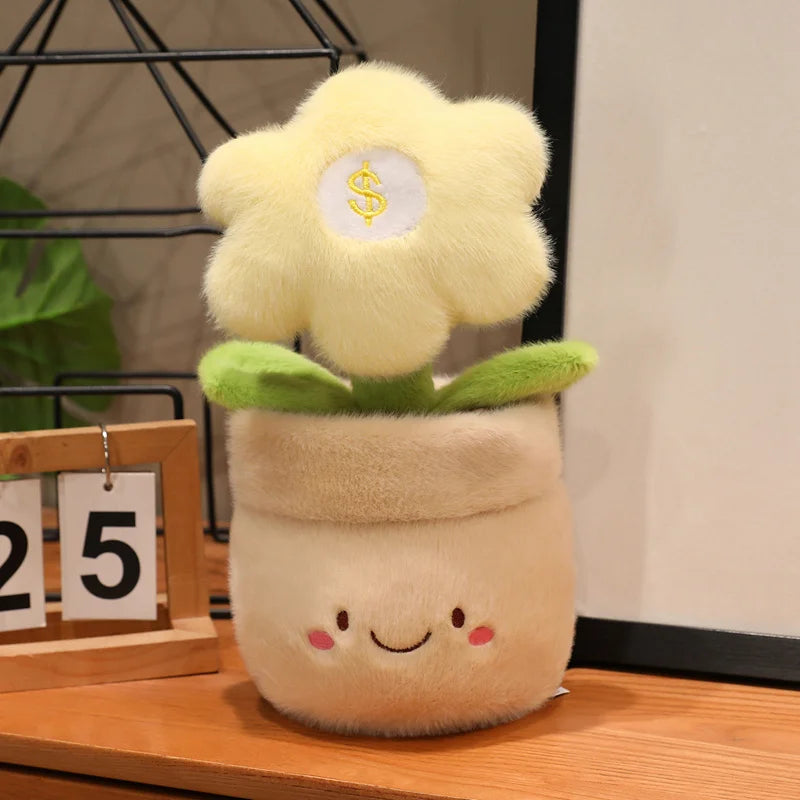 Cute Potted Flower Plush Toy | Soft Stuffed Floral Doll, 28cm