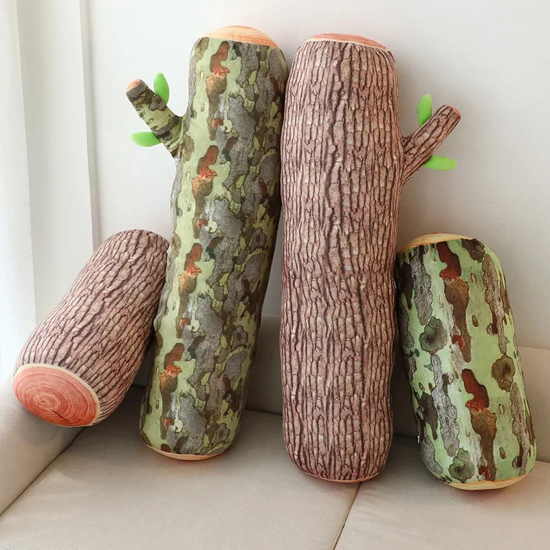 Realistic Tree Stump Plushie, Two Colors, 18-33" | 45-85 cm