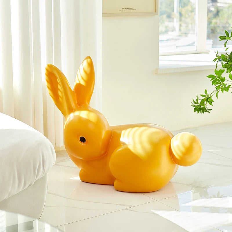 Nordic Rabbit Low Stool | Kawaii Plastic Furniture for Kids & Décor