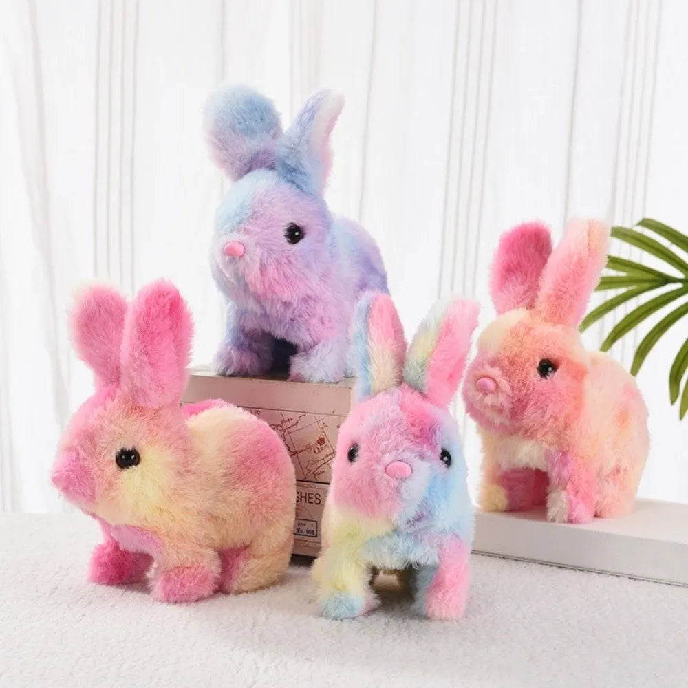 Tie-Dye Electric Bunny Plushie, 4" | 10 cm - Batteries not Included