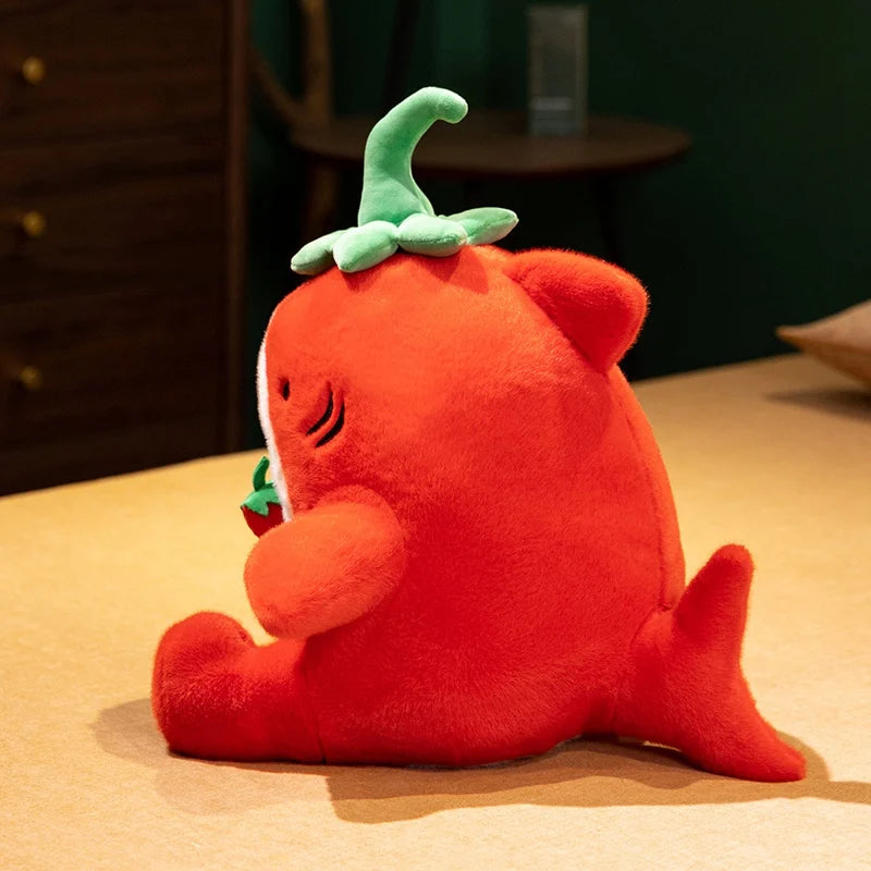 Chili Pepper Shark Plush Toy | Spicy Stuffed Aquatic Toy, 30cm