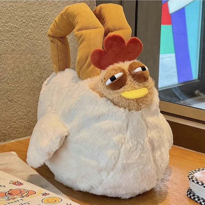 Cute Chicken Crossbody Bag | Novelty Animal Plush Shoulder Bag, 13\" | 32 cm