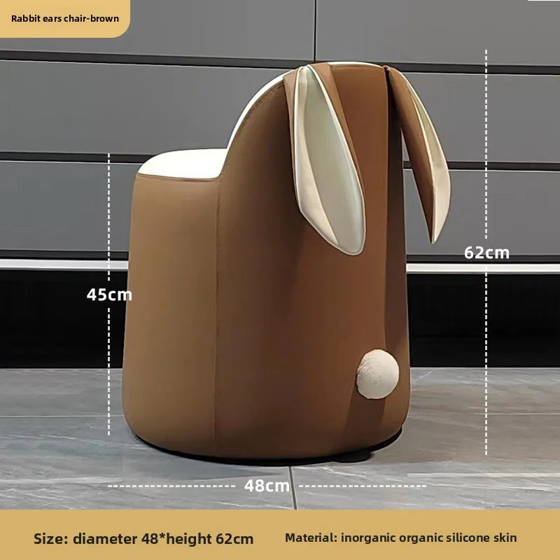 Fauteuil en simili cuir en forme de lapin, huit couleurs