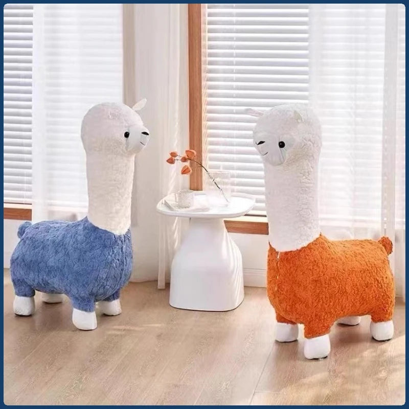 Puff in Peluche Alpaca Accogliente, Otto Colori