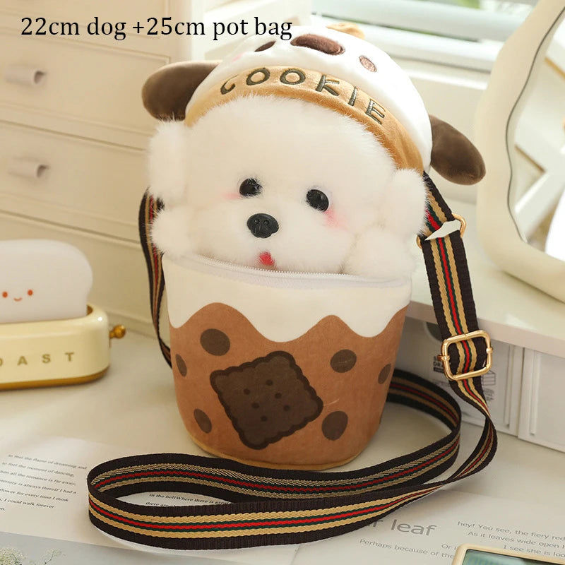 Kawaii Cat-in-a-Cup Plush Bag | 2-in-1 Stuffed Kitten Purse