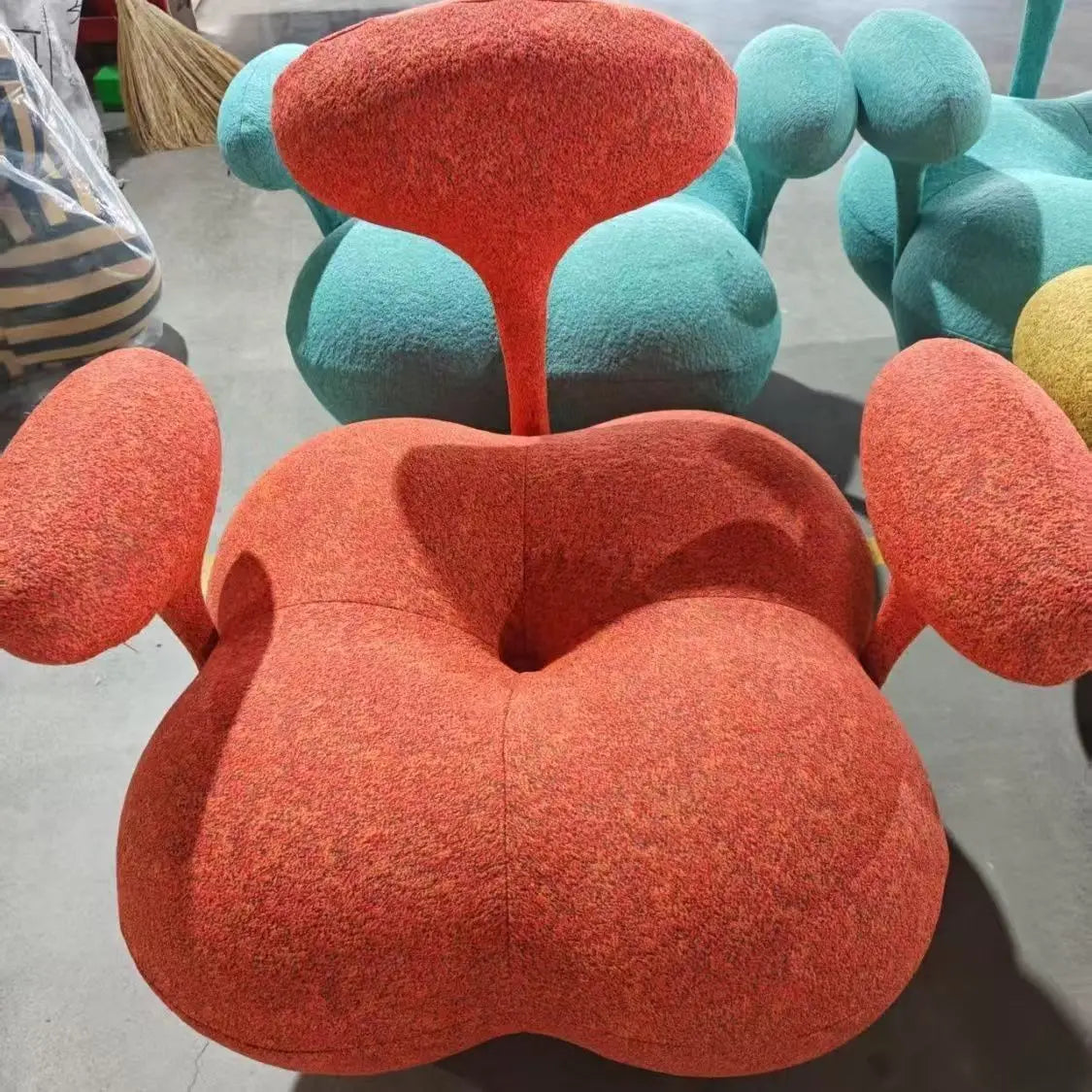European Style Mushroom Chair | Decorative Velvet Accent Chair