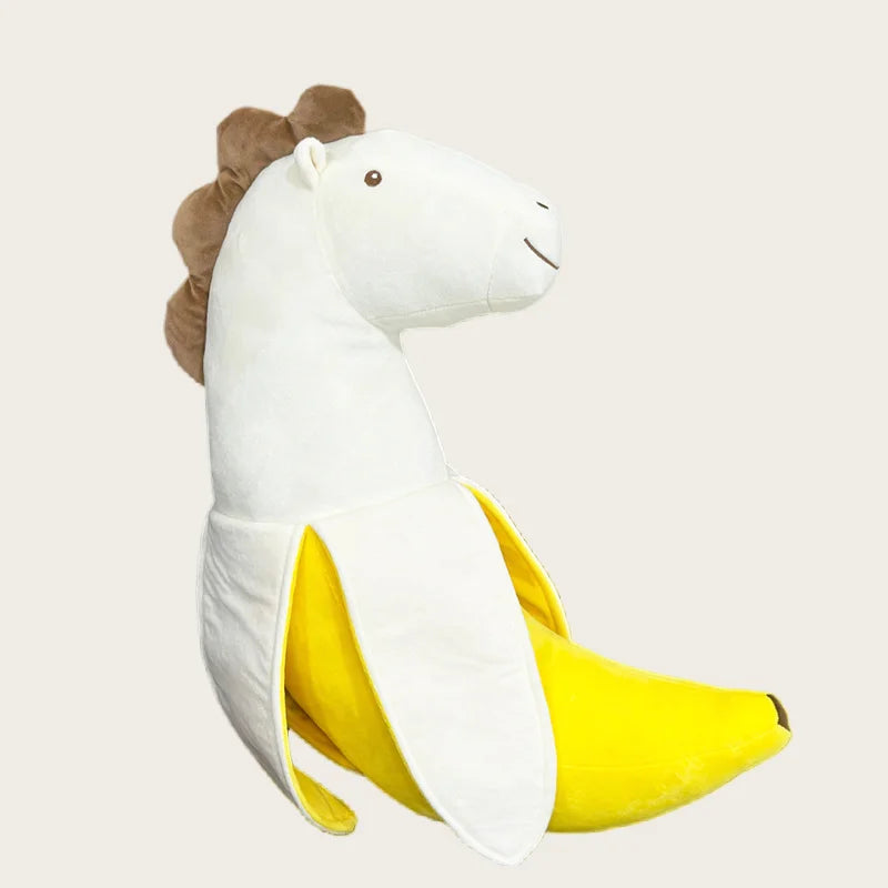 Banana Horse Plush Toy | Funny Hybrid Stuffed Animal, 48 cm