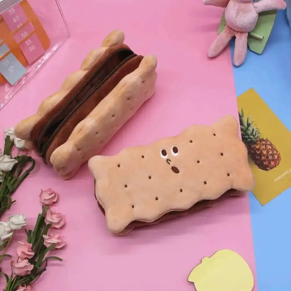 Plüsch Cookie Stiftetasche mit großem Fassungsvermögen, 7" | 19 cm