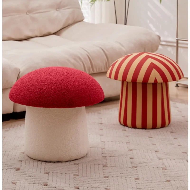 Cozy Cap Plush Mushroom Ottoman - Six Colors