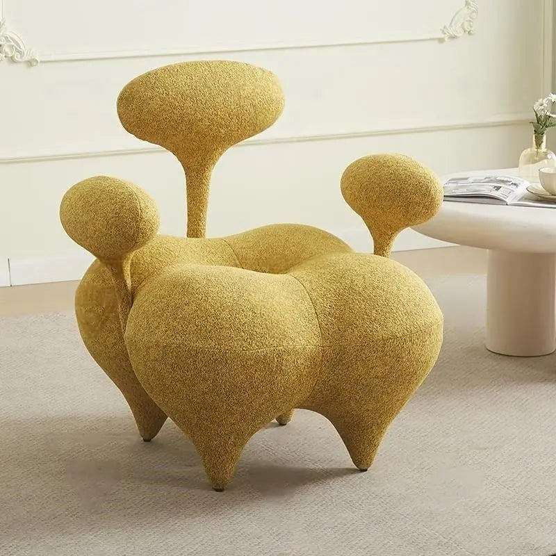 European Style Mushroom Chair | Decorative Velvet Accent Chair