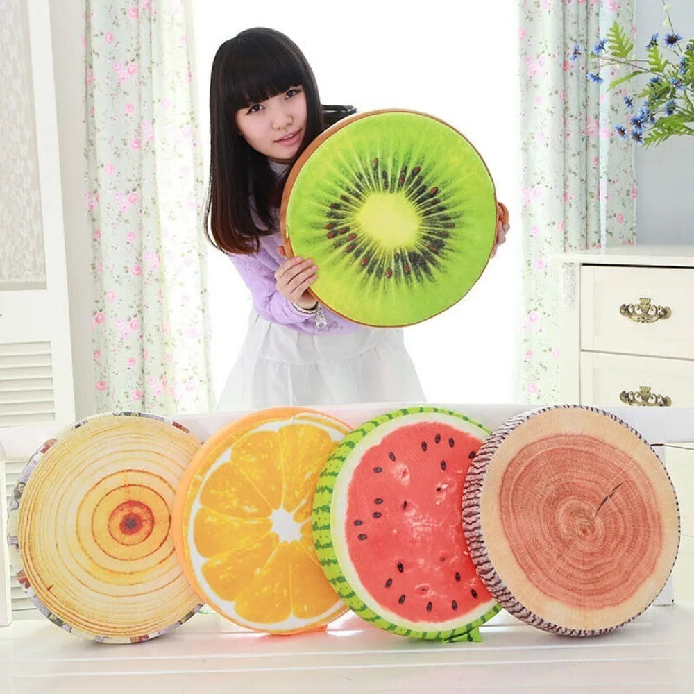 Cuscini in peluche a forma di frutta affettata, sei stili, 13" | 32 centimetri