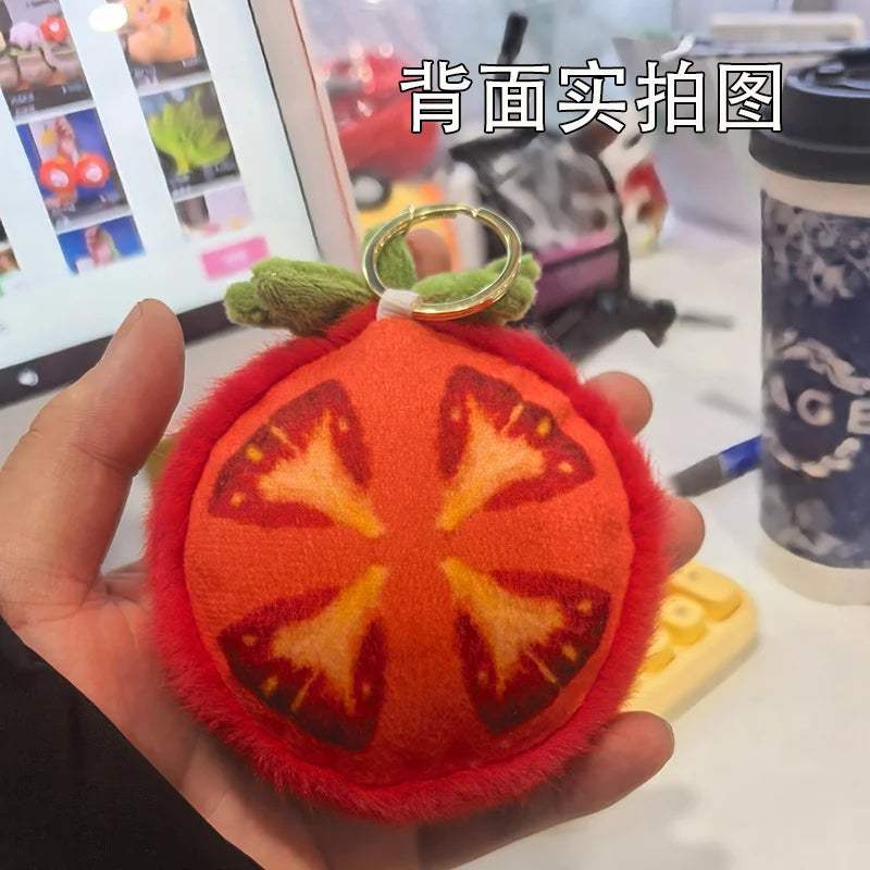 Kawaii Tomato Plush Pendant, 10 cm
