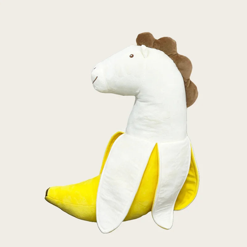 Banana Horse Plush Toy | Funny Hybrid Stuffed Animal, 48 cm