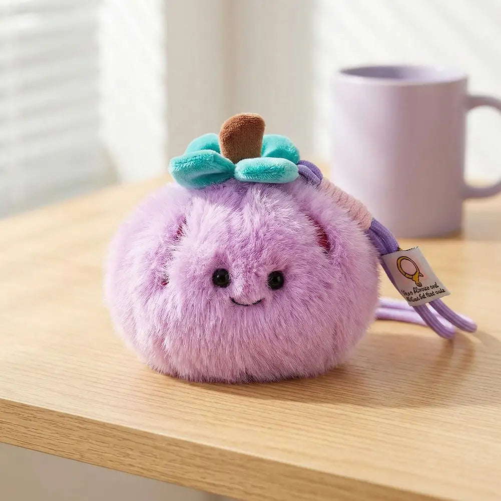 Kawaii Peelable Orange & Citrus Plush Keychain | Cute Simulation Fruit Pendant