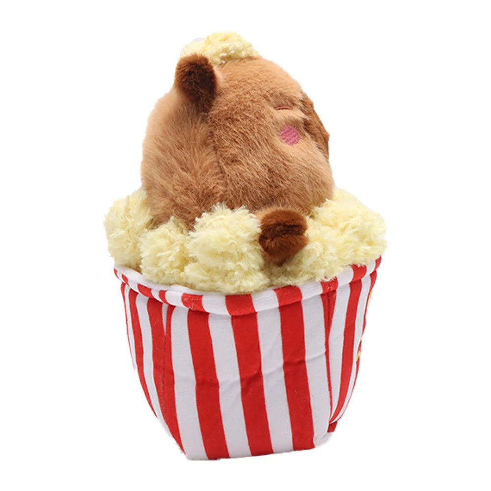 Puffed Rice Capybara Plush Toy | Cute Snack-Themed Stuffed Animal