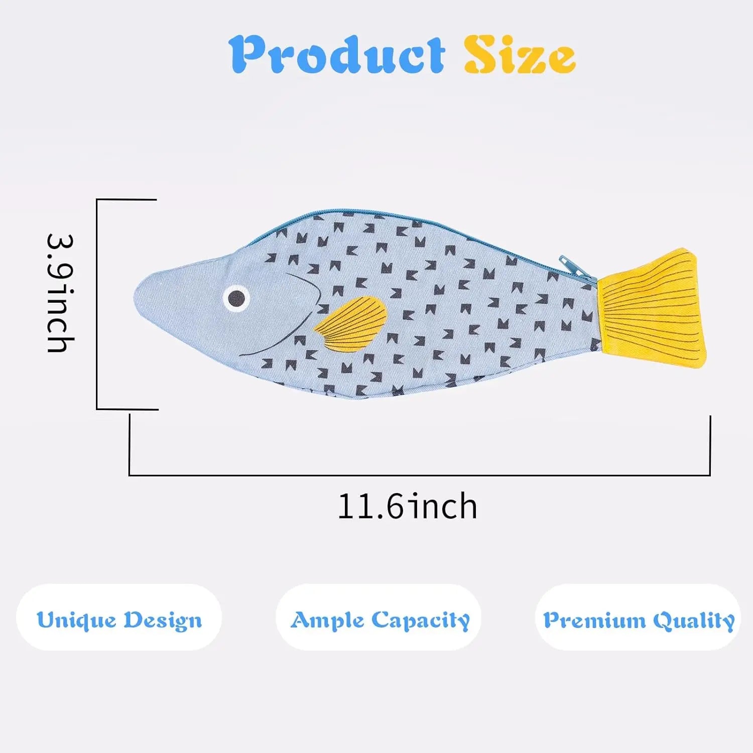Fish Shape Novelty Pencil Case | Cute Plush Stationery Pouch