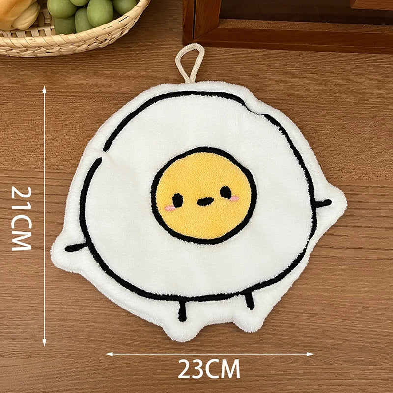 Kawaii Food Hand Towel – Soft Absorbent Kitchen Hanging Cloth