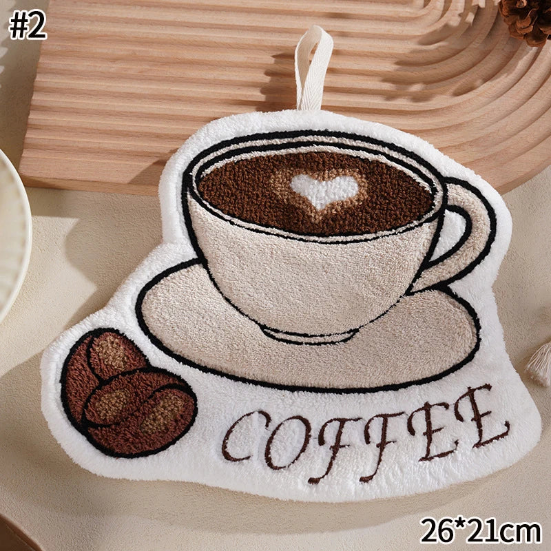 Kawaii Cartoon Absorbent Hand Towel | Cute Character Kitchen Towel