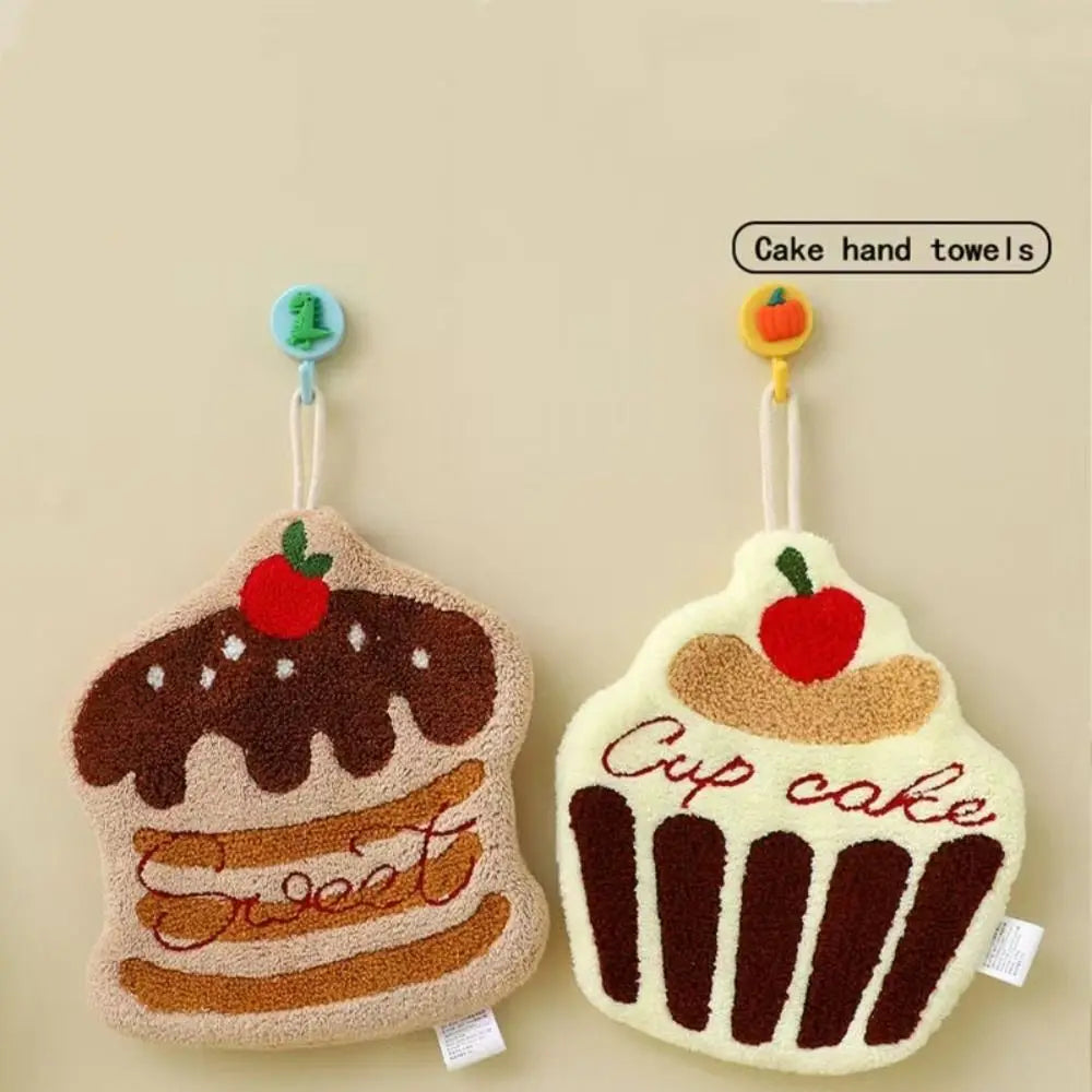 Cute Cake Hand Towel – Soft Hanging Kitchen & Bathroom Cloth