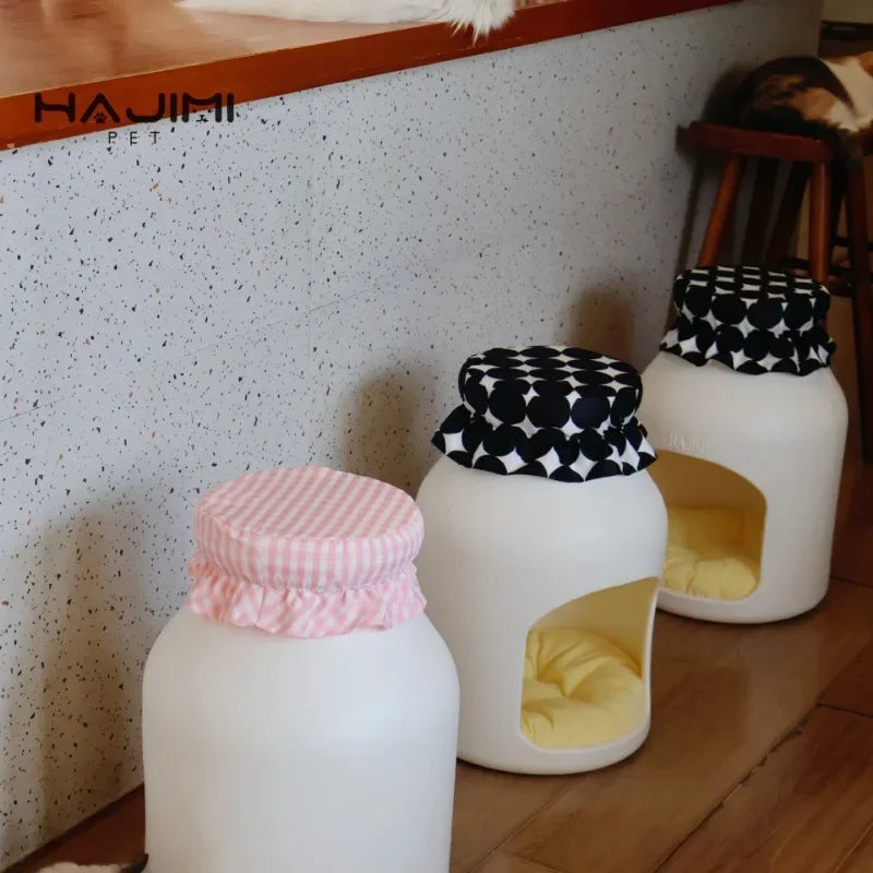 Baby Bottle Pet House & Stool | Food-Themed Cat & Dog Nest with Seat